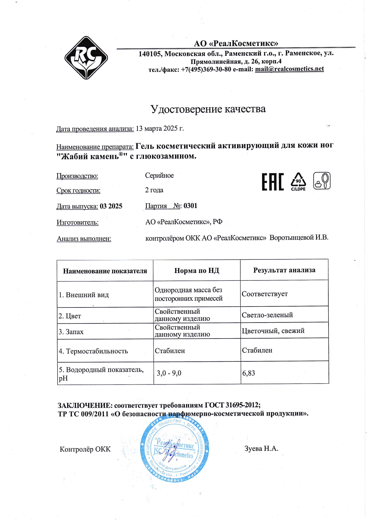 Паспорт №0320250301